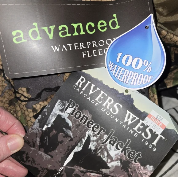 River's West Pioneer Camouflage Hooded Jacket 100% waterproof NWOT Xl - Picture 5 of 6